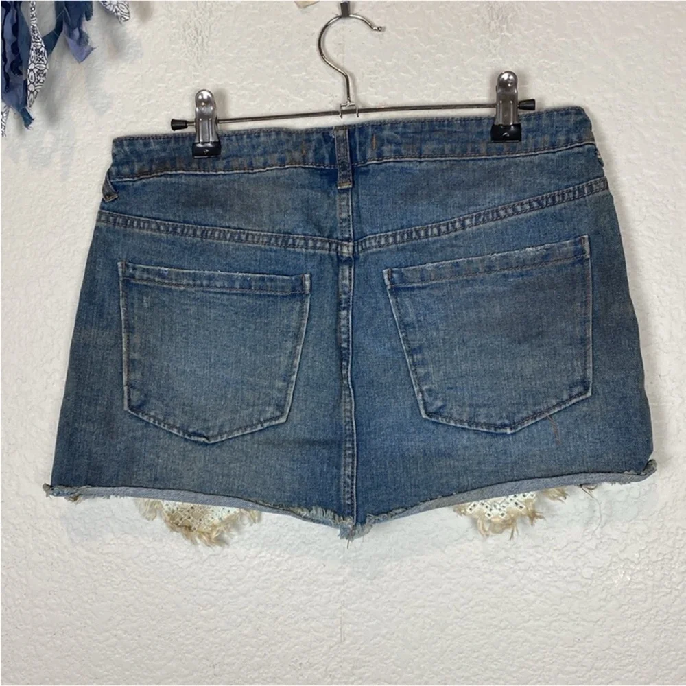 Free People Y2K Handkerchif Classic Blue Denim Pants #0079 - Picture 5 of 5